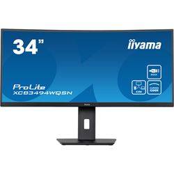 iiyama ProLite curved monitor XCB3494WQSN-B5 34" VA ultra-wide screen with KVM Switch and USB-C Dock, HDMI and Height Adjustment